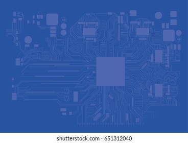 Background with videocard microcircuit in details. Electronic components. Computer equipment. Vector illustration