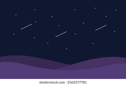 Background view landscape night with comet unique design