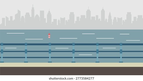 Background view landscape town city street canal
