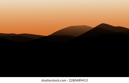 vistas de fondo a la puesta de sol y al amanecer en una montaña. arte vectorial, versión 2.