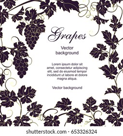 Background with vines. Vector background with vines in vintage style. Can be used for labels, invitations, greetings, posters, leaflets.