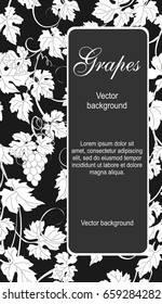 Background with vines. Vector background with vines in vintage style. Can be used for labels, invitations, greetings, posters, leaflets.
