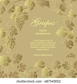 Background with vines. Vector background with vines in vintage style. Can be used for labels, invitations, greetings, posters, leaflets.