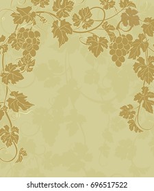 Background with vines. Vector background with vines in vintage style. Can be used for labels, invitations, greetings, posters, leaflets.