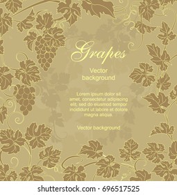 Background with vines. Vector background with vines in vintage style. Can be used for labels, invitations, greetings, posters, leaflets.