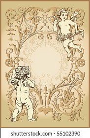fondo con ángeles vintage