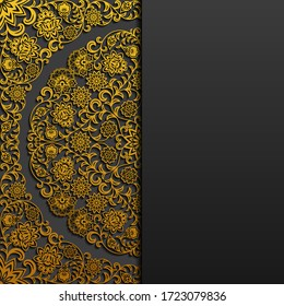 Background with vintage floral ornament. Vector illustration.
