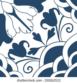 Background vintage flower. Seamless floral pattern. Abstract wallpaper. Texture royal vector. Fabric illustration.