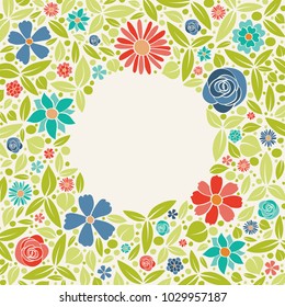 Background with vintage flowers and copyspace. Vector.