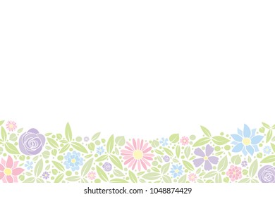 Background with vintage flowers and copyspace. Vector.