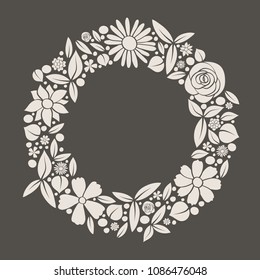 Background with vintage flowers and copyspace. Vector.
