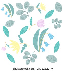 background of vintage flowers, retro background of flowers, pastel shades