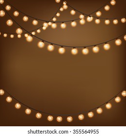 Background with vintage garlands, Vector EPS10, Christmas lights