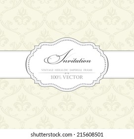 Background vintage label. Banner flower frame. Vector isolated illustration