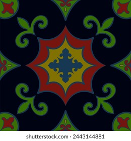 background vintage mandala ornament  cramics, Geometric retro mosaic pattern