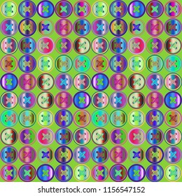 Background vintage multicolor rainbow stud seamless stitch.