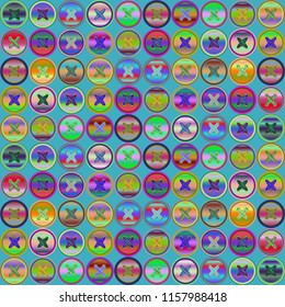 Background vintage multicolor rainbow stud seamless stitch.