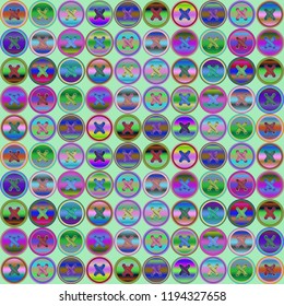 Background vintage multicolor rainbow stud seamless stitch.