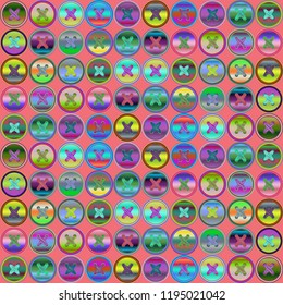 Background vintage multicolor rainbow stud seamless stitch.