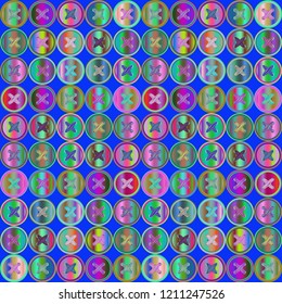 Background vintage multicolor rainbow stud seamless stitch.
