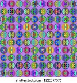 Background vintage multicolor rainbow stud seamless stitch.