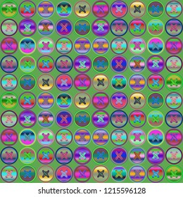 Background vintage multicolored rainbow stud seamless stitch.