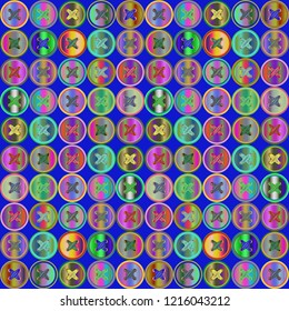 Background vintage multicolored rainbow stud seamless stitch.