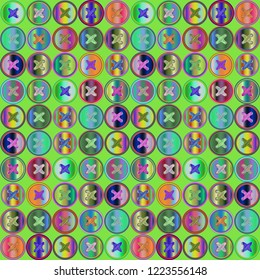 Background vintage multicolored rainbow stud seamless stitch.
