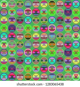 Background vintage multicolored rainbow stud seamless stitch.
