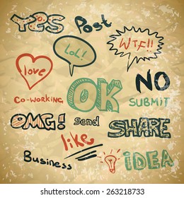 Background in vintage style on the topic of Internet chat