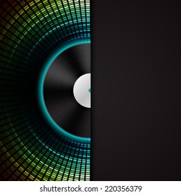 Background with vinyl record and mosaic. EPS10 vector