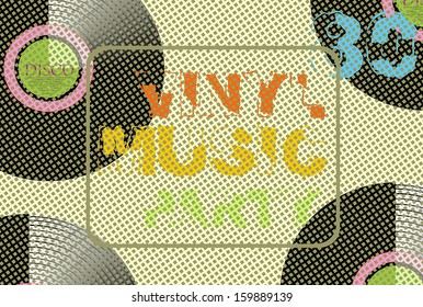  background with vinyl record - vector illustration