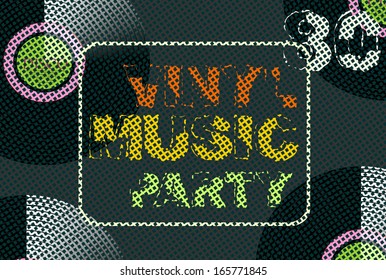 background with vinyl record - vector illustration