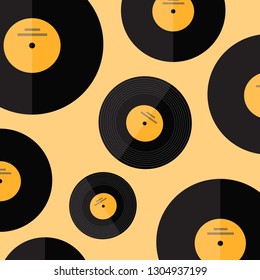 Background with vinyl records. Vector illustration.