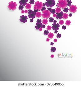 Background violet and pink flowers. Concept for graphic design