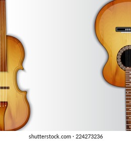 Background with violin and guitar. Music background. EPS10 vector