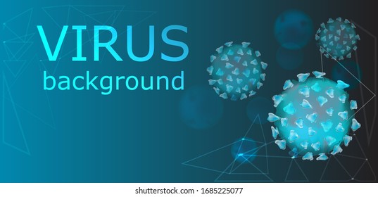 Background with viruses. Coronavirus pandemic illustration. Medical healthcare virus, and allergy microbiology concept. Microbial pathogen disease microorganisms.