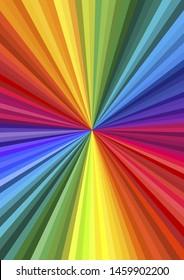 Background of vivid rainbow colored swirl twisting towards center. Paper A4 size Vector illustration