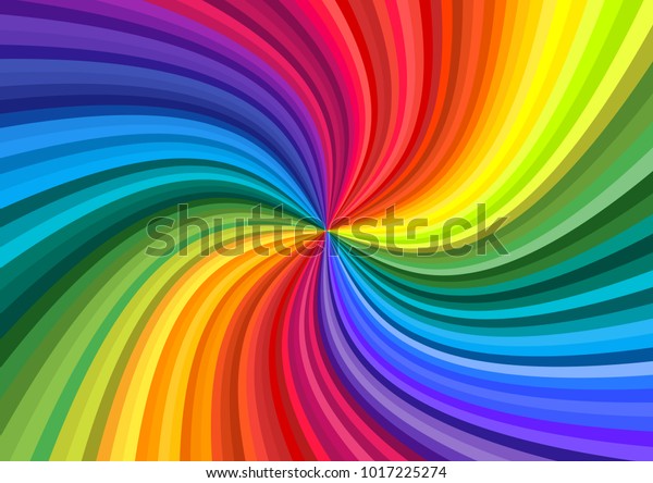 鮮明な虹色の渦巻きが中心に向かって回る背景 用紙a4サイズのベクター画像イラスト のベクター画像素材 ロイヤリティフリー