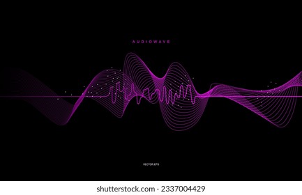 Background Voice audio wave recognition AI personal assistant modern technology visual concept vector illustration design. colorfull digital sound wave audio spectrum line background