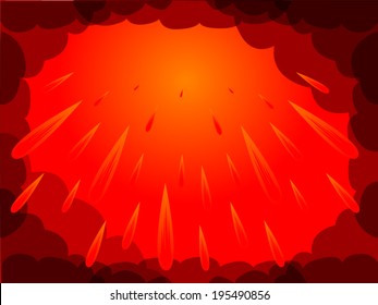 Background volcanoes cartoon vector