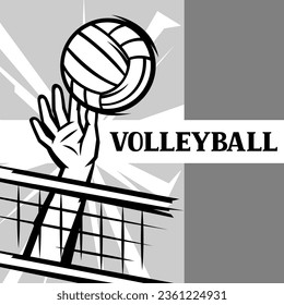 Background with volleyball items. Sport club illustration.