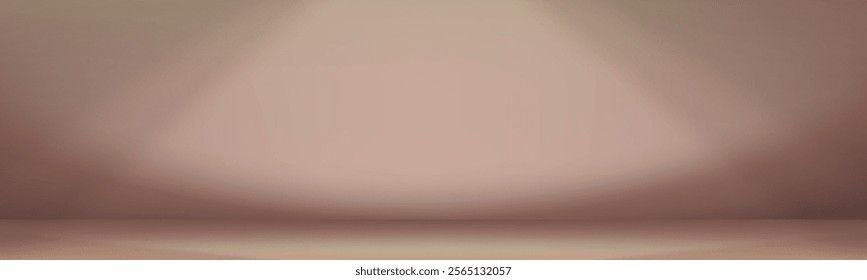Background wall studio room with shadow on podium for product presentation,Empty kitchen with light on floor.Vector Backdrop banner scene 3d mockup brown color gradient texture for cosmetic stand
