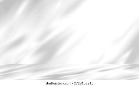 Background Wall With White Shadow And Light, Room Texture, Kitchen Window, Gray Studio Interior, Empty Podium, Minimal Stage And 3D Product Display Scene For Presentation And Advertising Mockup.