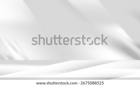 Background Wall With White Shadow And Light, Room Texture, Kitchen Window, Gray Studio Interior, Empty Podium, Minimal Stage And 3D Product Display Scene For Presentation And Advertising Mockup.