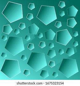 Papel de fondo abstracto pentagones transparentes y azul concepto de gradiente vectorial