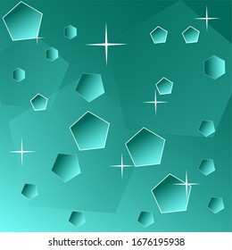 Hintergrund-Bildschirmhintergrund - abstrakte Vektorillustration des Farbverlauf-Konzepts mit blauen Pentagons