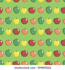 Background wallpaper with apples. Vector illustration