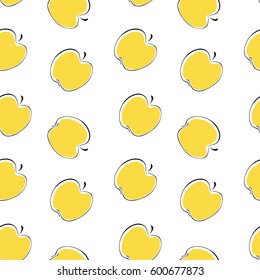 Background wallpaper with apples. Vector illustration