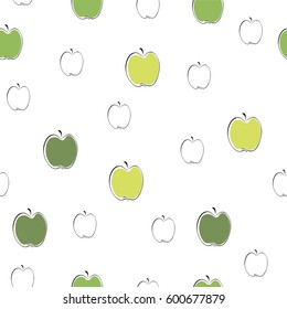Background wallpaper with apples. Vector illustration